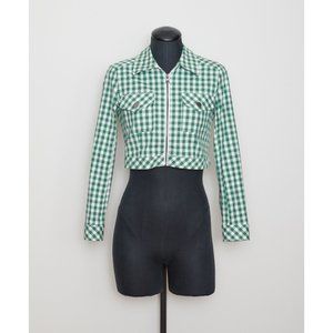 Urban Outfitters XS Green Gingham Jacket